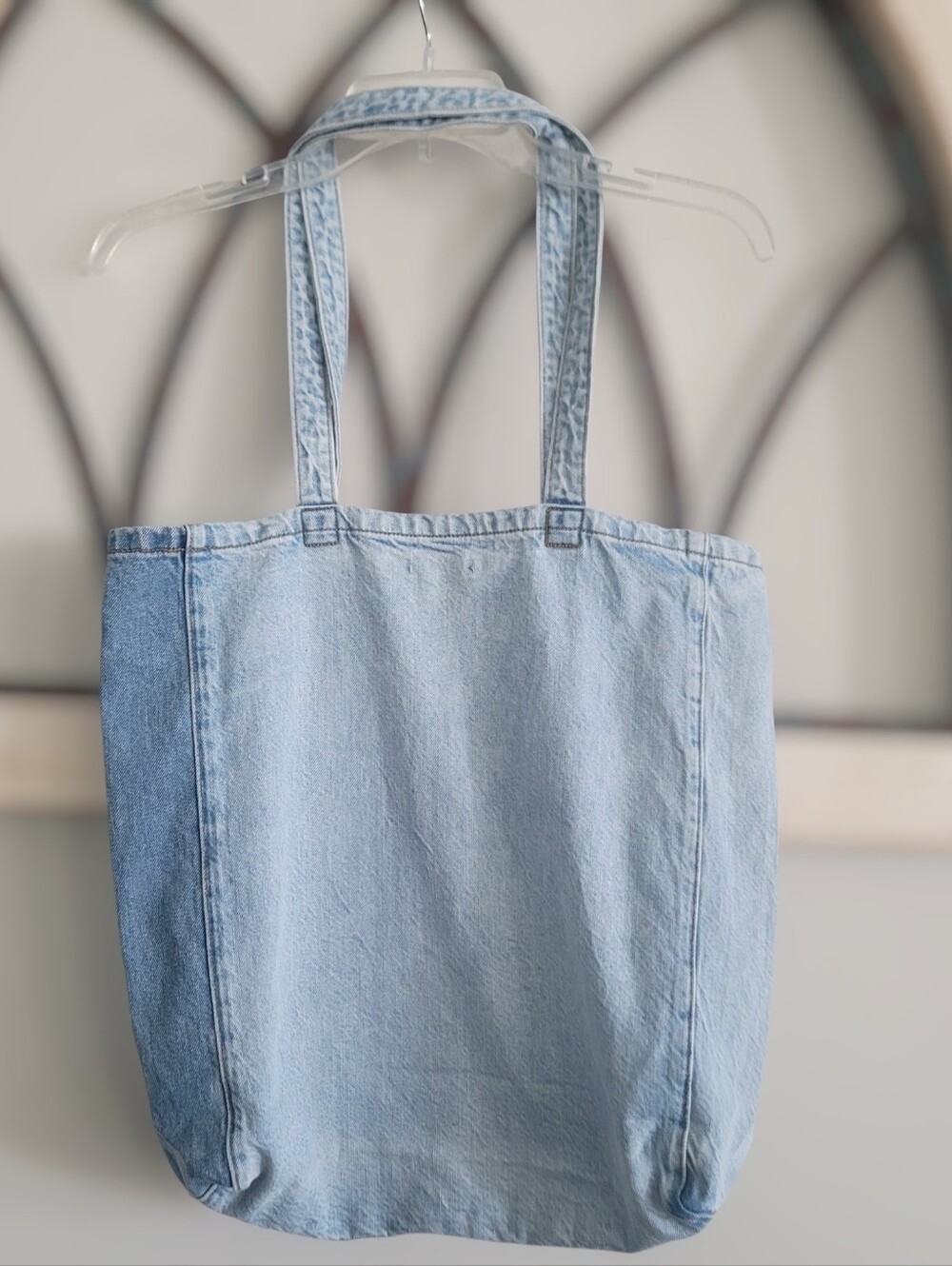 American Eagle Outfitters Yin Yang Denim Tote Bag, Smiling Faces - Picture 4 of 4